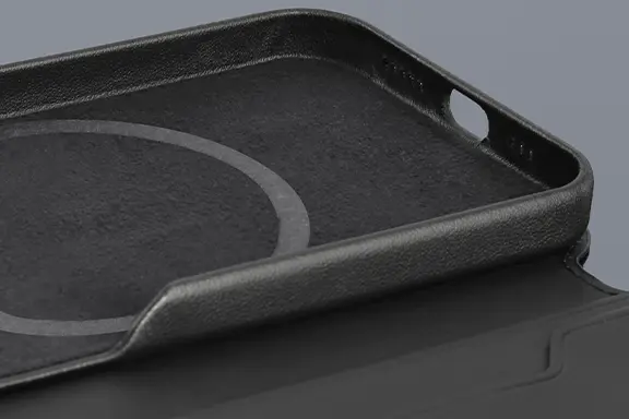 Close-up of mobile phone case.